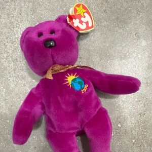 TY Purple Millennium Bear Plush Toy
